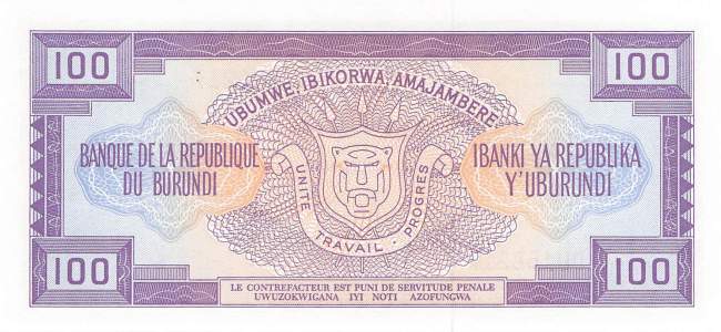 Burundi p29v 100 Francs 1993